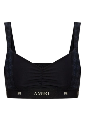 AMIRI ruched logo-band top - Black