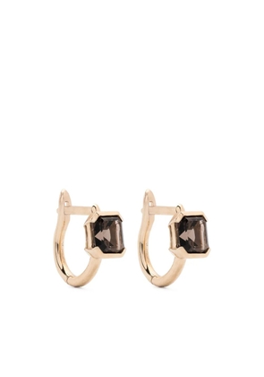 Otiumberg 9kt yellow gold Domino smoky quartz earrings
