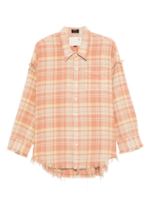 R13 checked cotton shirt - Orange