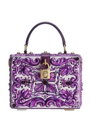 Dolce & Gabbana floral-embellished top-handle bag - Purple