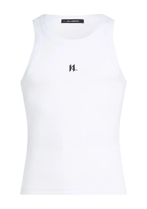 Karl Lagerfeld logo-print tank top - White