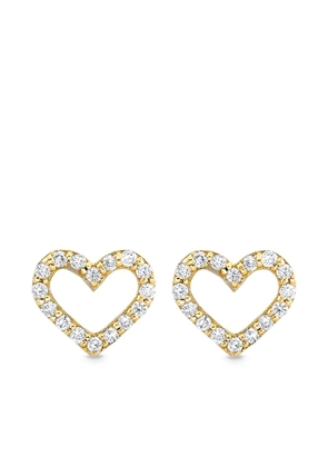 Sydney Evan 14K yellow gold Open Heart diamond stud earrings