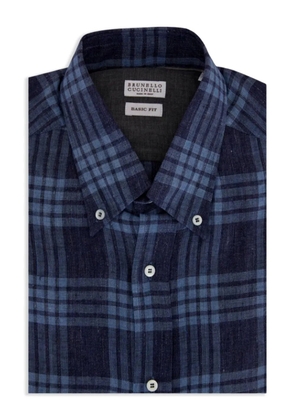Brunello Cucinelli checked shirt - Blue