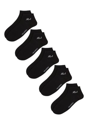 Karl Lagerfeld logo-embroidered socks (pack of five) - Black