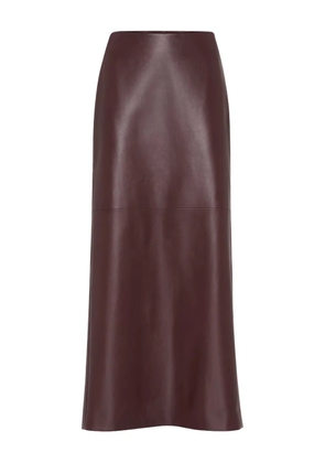 Brunello Cucinelli leather maxi skirt - Red