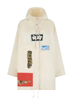 Marni patchwork hooded parka - White