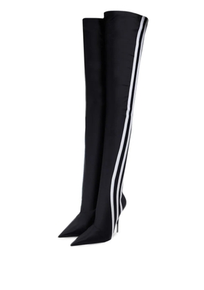 Balenciaga Pre-Owned x Adidas knife pointed over-the-knee boots - Black