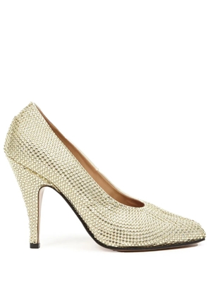 Maison Margiela Tabi 110mm rhinestone-embellished pumps - Gold