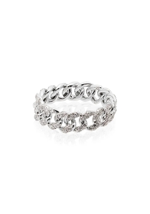SHAY 18K white gold and diamond link ring - Silver