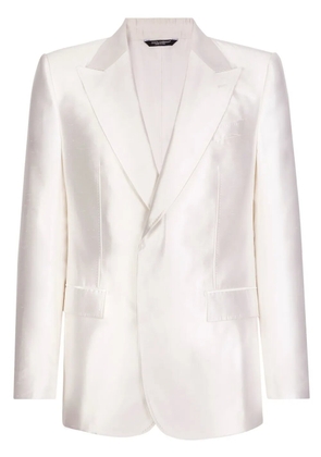 Dolce & Gabbana single-breasted silk blazer - White