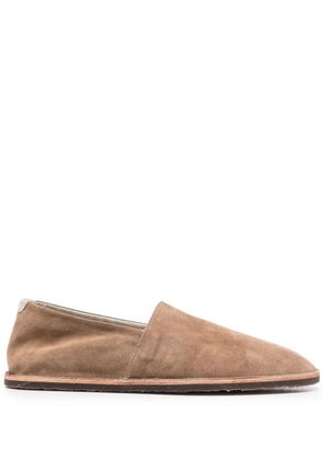 Brunello Cucinelli logo-stripe flat slippers - Neutrals