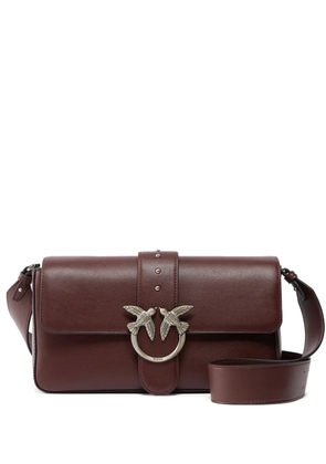 PINKO medium Love studded bird leather shoulder bag - Brown