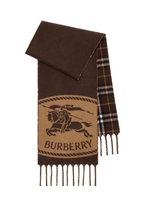 Burberry knight-detail checked scarf - Brown