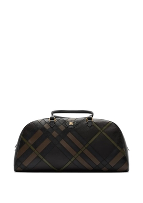 Burberry check-pattern leather holdall - Black