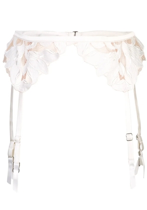 Fleur Du Mal Lily Lace garter belt - White