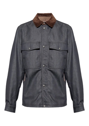 Moncler patch-pockets corduroy-collar jacket shirt - Blue