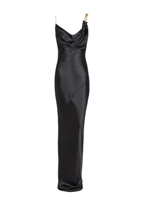 Balmain chain-detail satin dress - Black