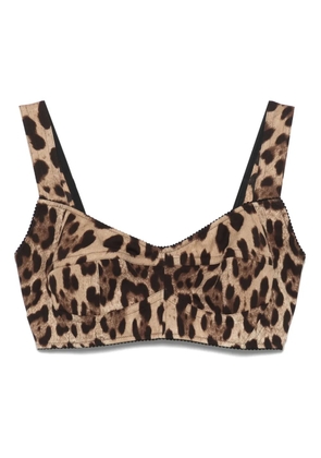 Dolce & Gabbana silk-blend cropped top - Brown
