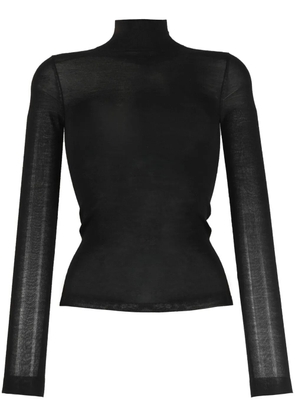 Nanushka semi-sheer merino knit top - Black