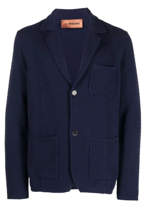 Missoni zig-zag weave single-breasted jacket - Blue