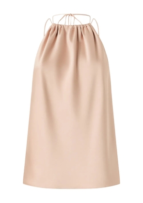 PINKO gathered-neckline sleeveless blouse - Neutrals