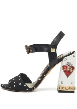 Dolce & Gabbana Pre-Owned polka-dot heart buckle sandals - Black