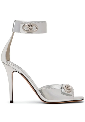 Valentino Garavani 105mm VLogo Locker sandals - Silver