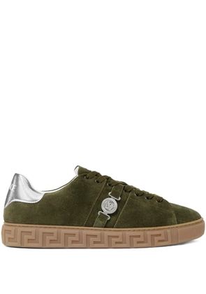Versace Greca-embellished suede sneakers - Green