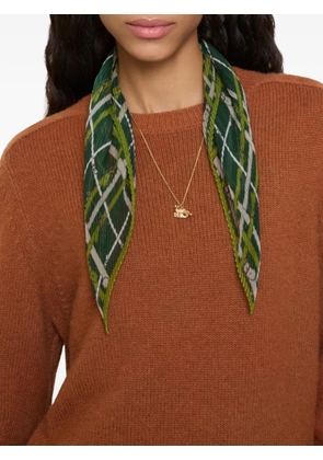 Burberry checked silk scarf - Green