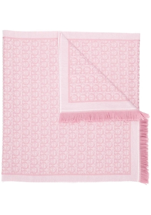 Ferragamo Gancini jacquard knitted scarf - Pink