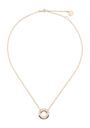 SHAY 18K yellow gold diamond and emerald orbit necklace