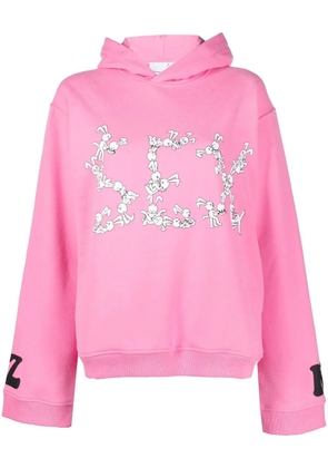 Natasha Zinko slogan-print oversized hoodie - Pink