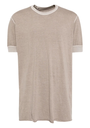 Boris Bidjan Saberi raw-cut hem cotton T-shirt - Grey