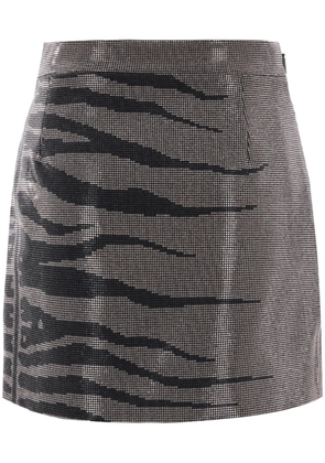 Roberto Cavalli rhinestone-embellished mini skirt - Grey
