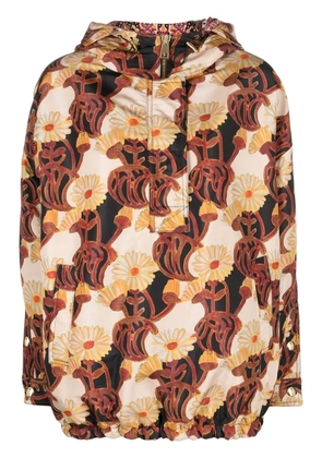 La DoubleJ floral print hooded jacket - Neutrals