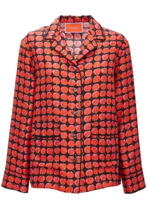 La DoubleJ cherry-print silk pyjama set - Red