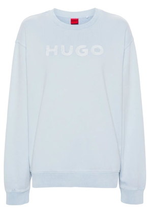 HUGO logo-embroidered cotton sweatshirt - Blue