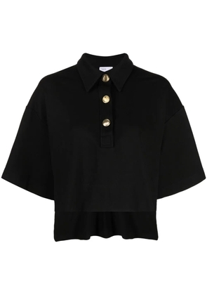 Rosetta Getty cropped short-sleeve polo top - Black