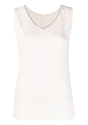 Fabiana Filippi bead-embellished V-neck tank top - Neutrals