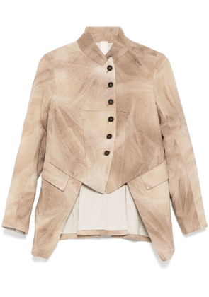 Forme D'expression distressed off-centre blazer - Brown
