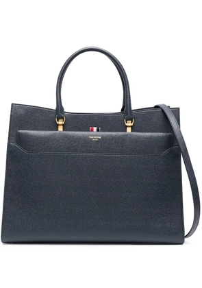 Thom Browne pebbled-leather Duet tote - Blue