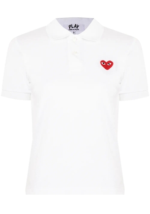 Comme Des Garçons Play Heart logo-patch polo shirt - White