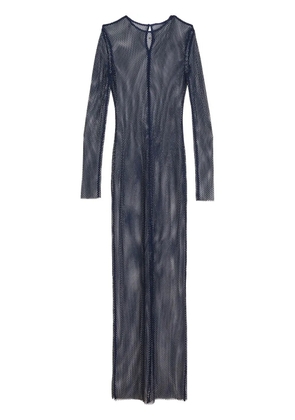 Fleur Du Mal embellished fishnet dress - Blue