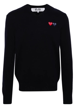 Comme Des Garçons Play heart-patch wool jumper - Blue