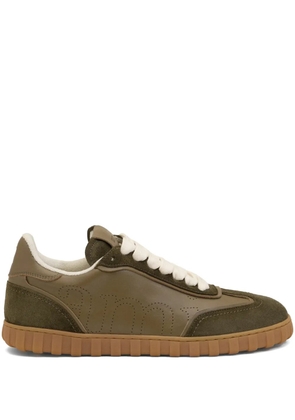 AMI Paris Step perforated-logo leather sneakers - Green