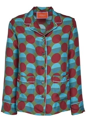 La DoubleJ graphic-print silk pyjama set - Blue