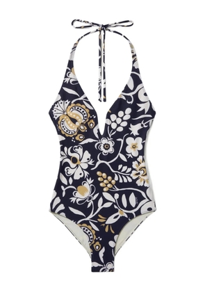 La DoubleJ halter-neck floral swimsuit - Blue