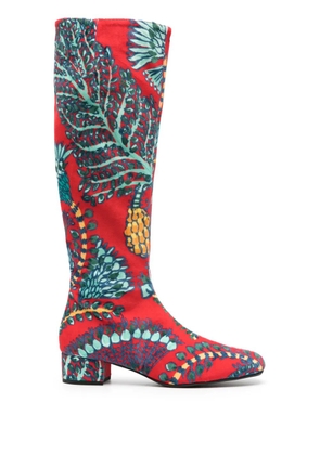 La DoubleJ Edie velvet boots - Red