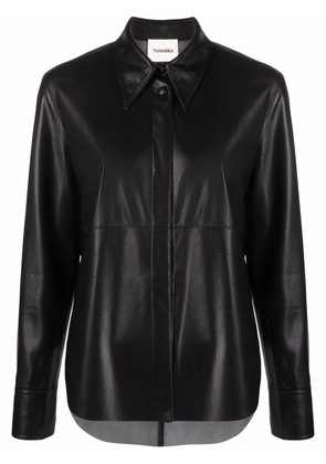 Nanushka vegan-leather long-sleeve shirt - Black