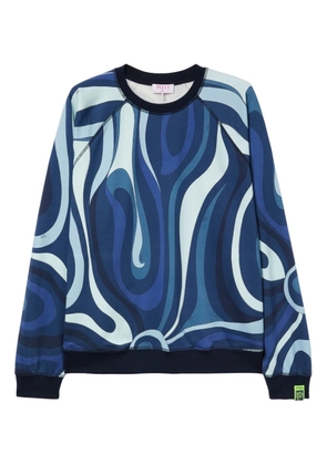 PUCCI Marmo-print fleece sweatshirt - Blue